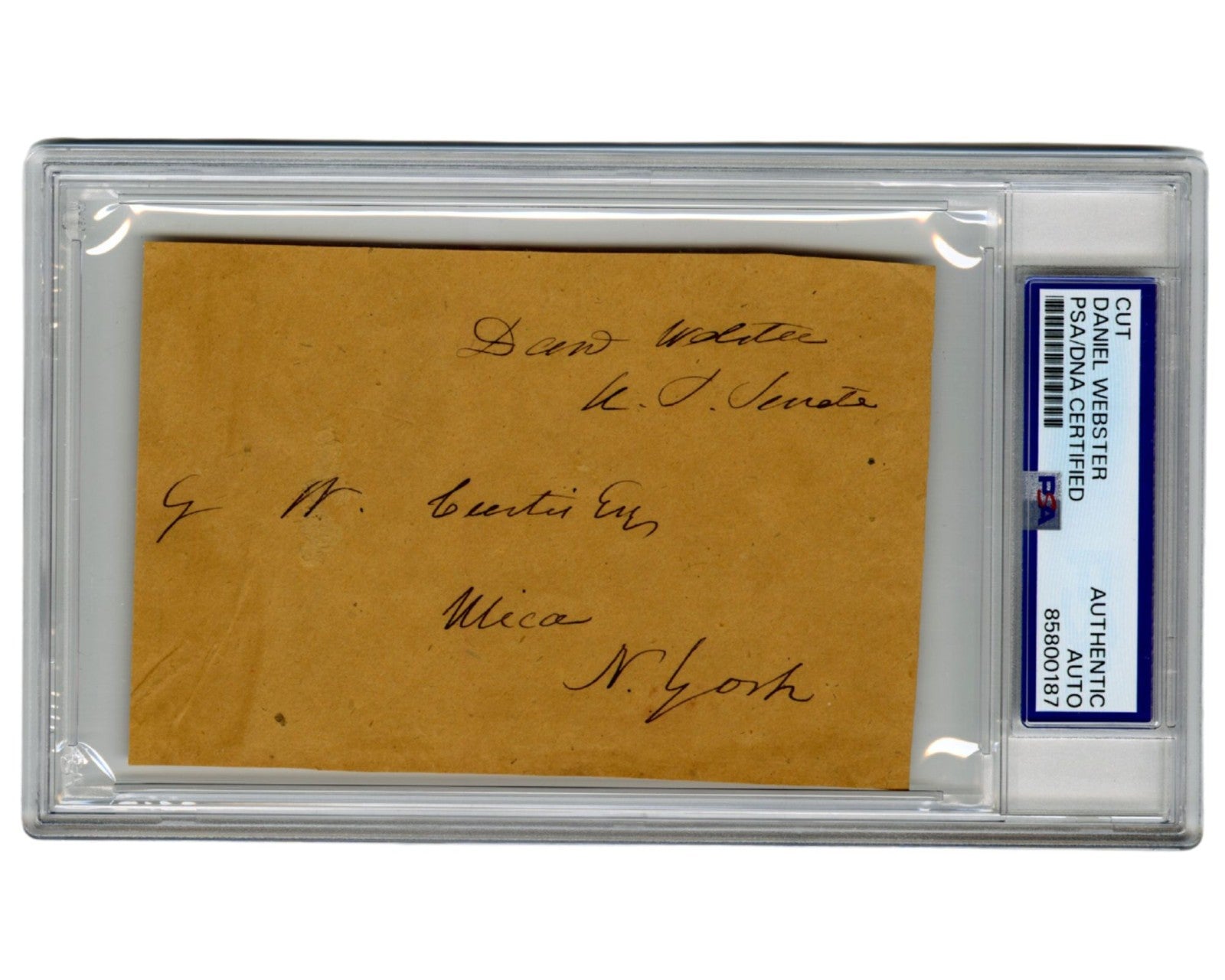 Sec. of State & Statesman Daniel Webster Signed Free Frank to NY! Bold PSA Auto