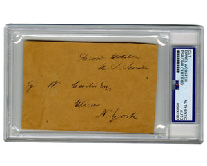 Sec. of State & Statesman Daniel Webster Signed Free Frank to NY! Bold PSA Auto