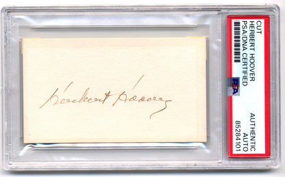 President Herbert Hoover Signed Cut PSA/DNA Auto! A Nice Example!