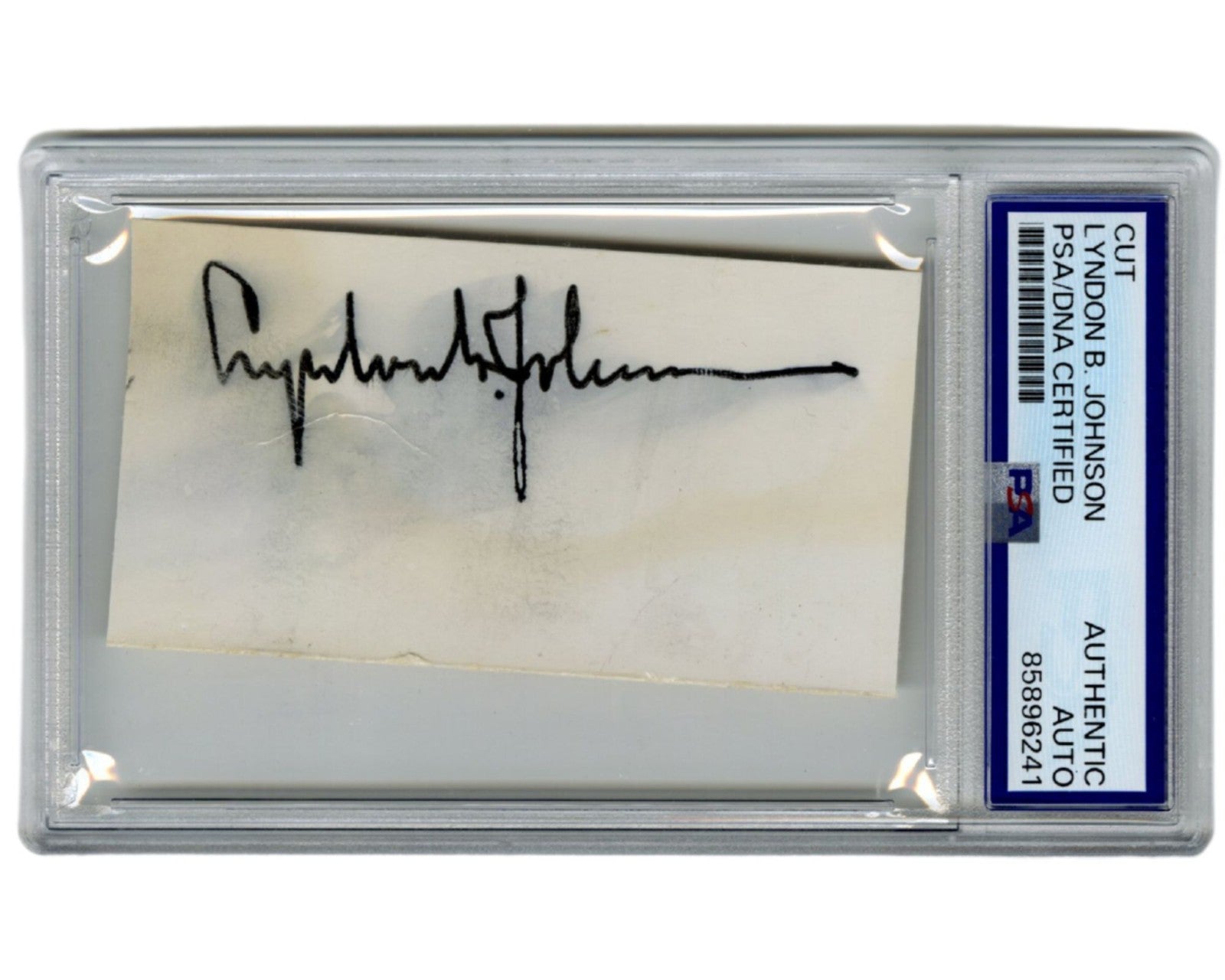 President Lyndon Johnson Signed Cut PSA w/ Dark Auto!