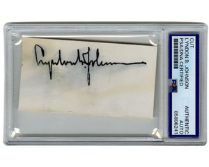 President Lyndon Johnson Signed Cut PSA w/ Dark Auto!