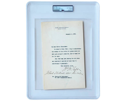 President William Taft "What I liked was the celery" Signed Letter PSA Auto