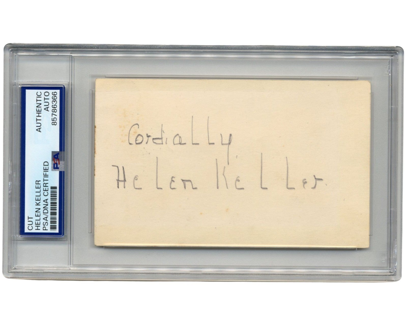 Trailblazer Helen Keller Gorgeous Cut Signature PSA Auto