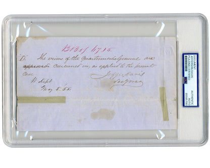 C. Pres. JEFFERSON DAVIS Signed Doc Soldiers Sick Pay During Bleeding Kansas PSA