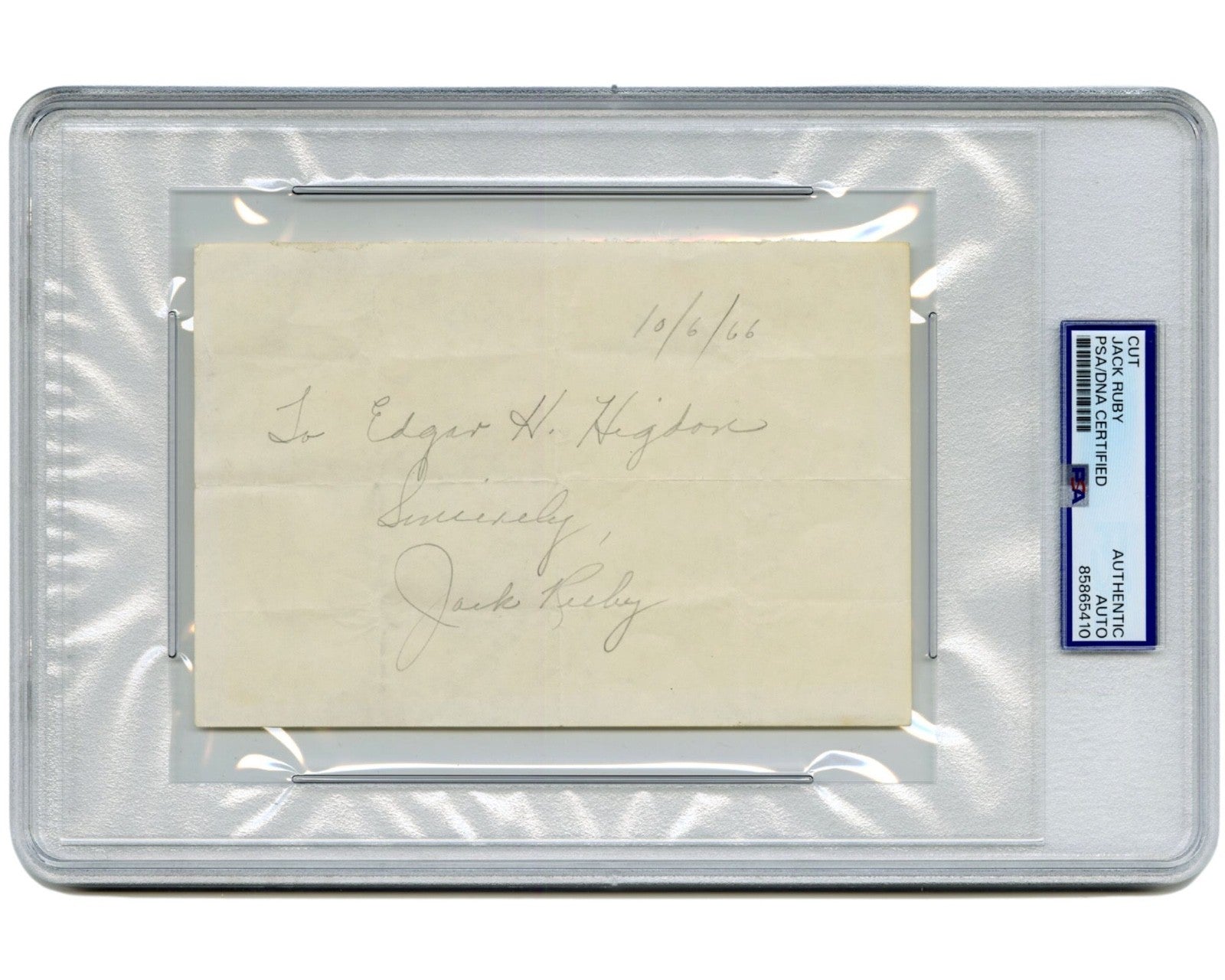 Jack Ruby Signed Cut Autograph - JFK Assassin Shooter PSA Auto