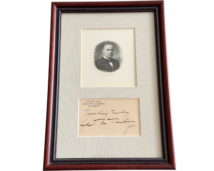 President William McKinley Boldly Signed & Framed Display - Gorgeous!
