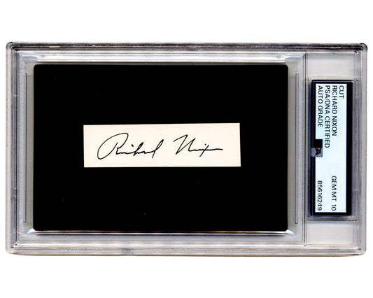 President RICHARD NIXON Gorgeous Signed Cut PSA Gem Mint 10 Auto