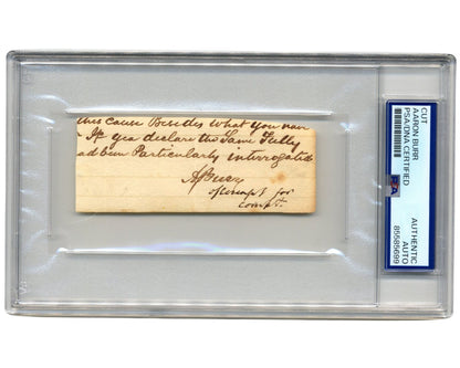 Aaron Burr Signed Note Cut from Law Doc - Vice President & Hamilton Killer! PSA