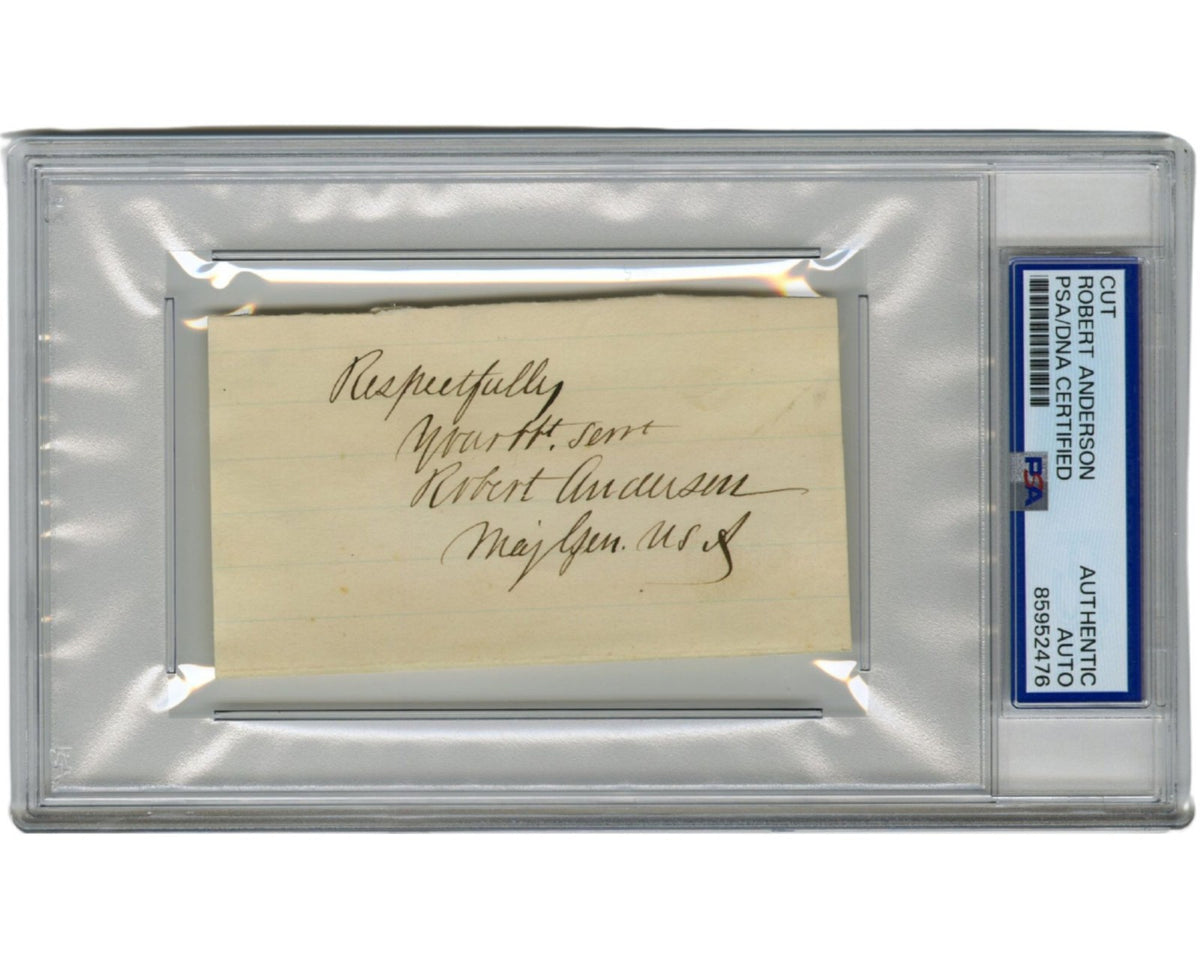 Union Hero Robert Anderson Signed Cut as Major General PSA Auto