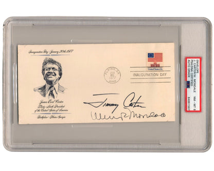 President Jimmy Carter & Vice Pres. Walter Mondale Signed Inaugural FDC PSA 8