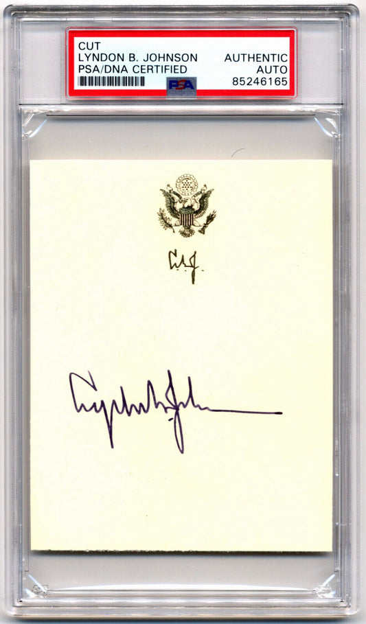President Lyndon B. Johnson Signed Cut, Clean Example PSA/DNA