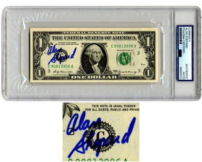 Mercury 7, Apollo Astronaut Alan Shepard Signed Currency $1 Dollar Bill PSA Auto
