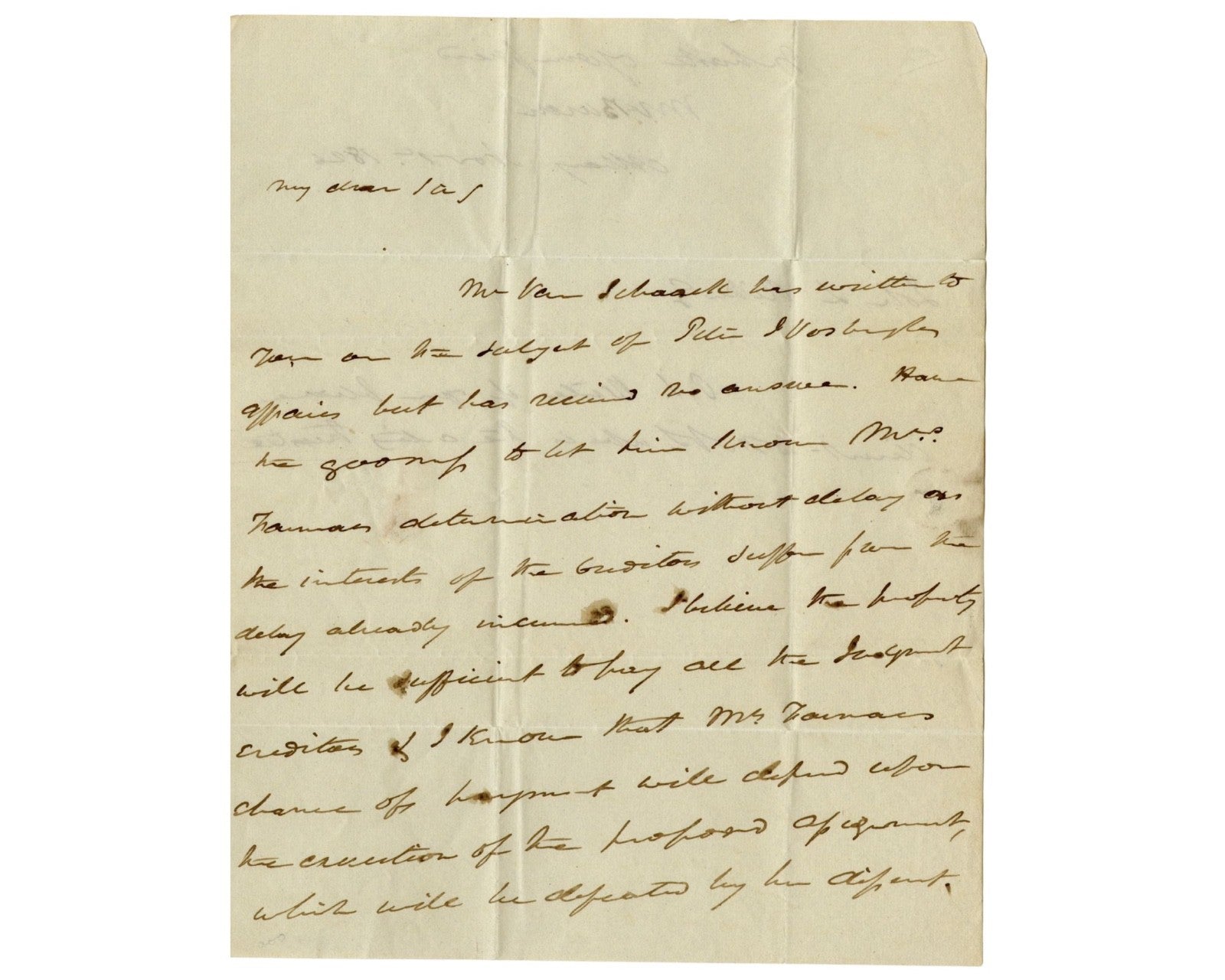 President Martin Van Buren Signed Letter Defending Estate Of NYer! PSA Auto
