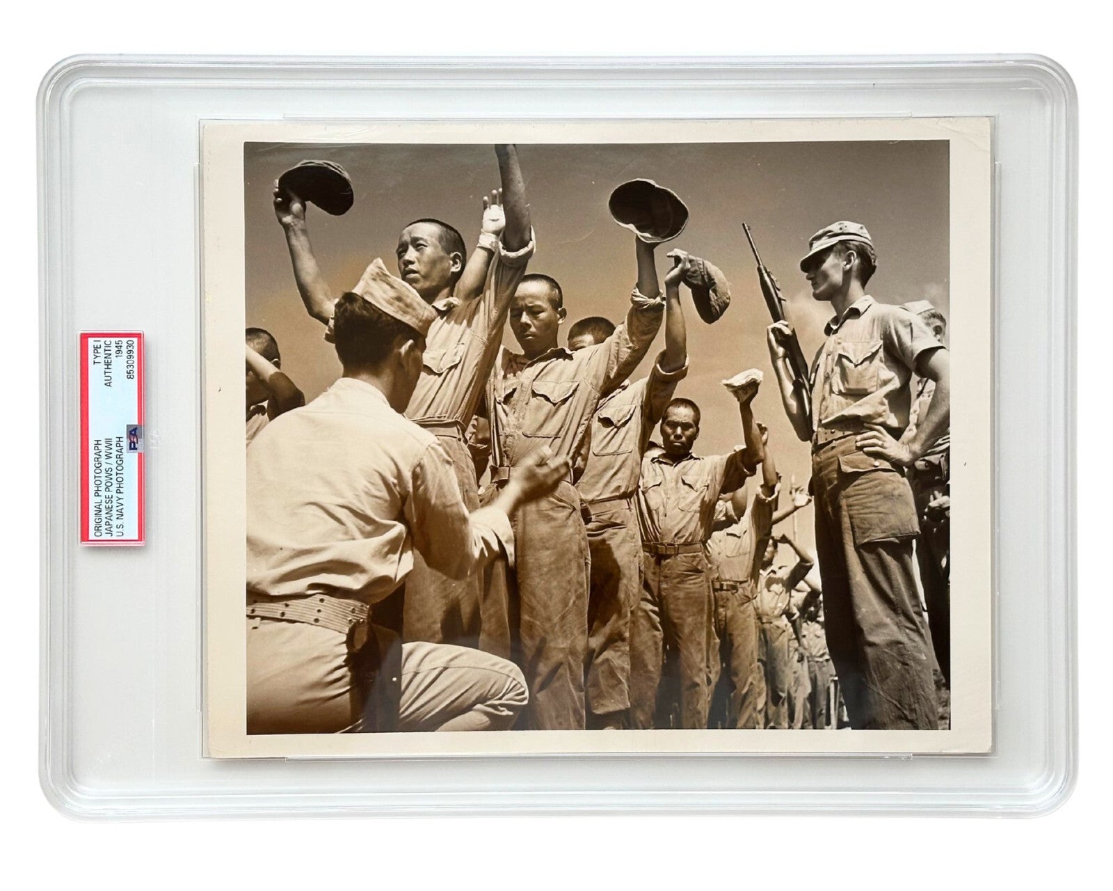 WWII: Japanese POW's Surrender to US on Guam PSA Type 1 Iconic Photograph