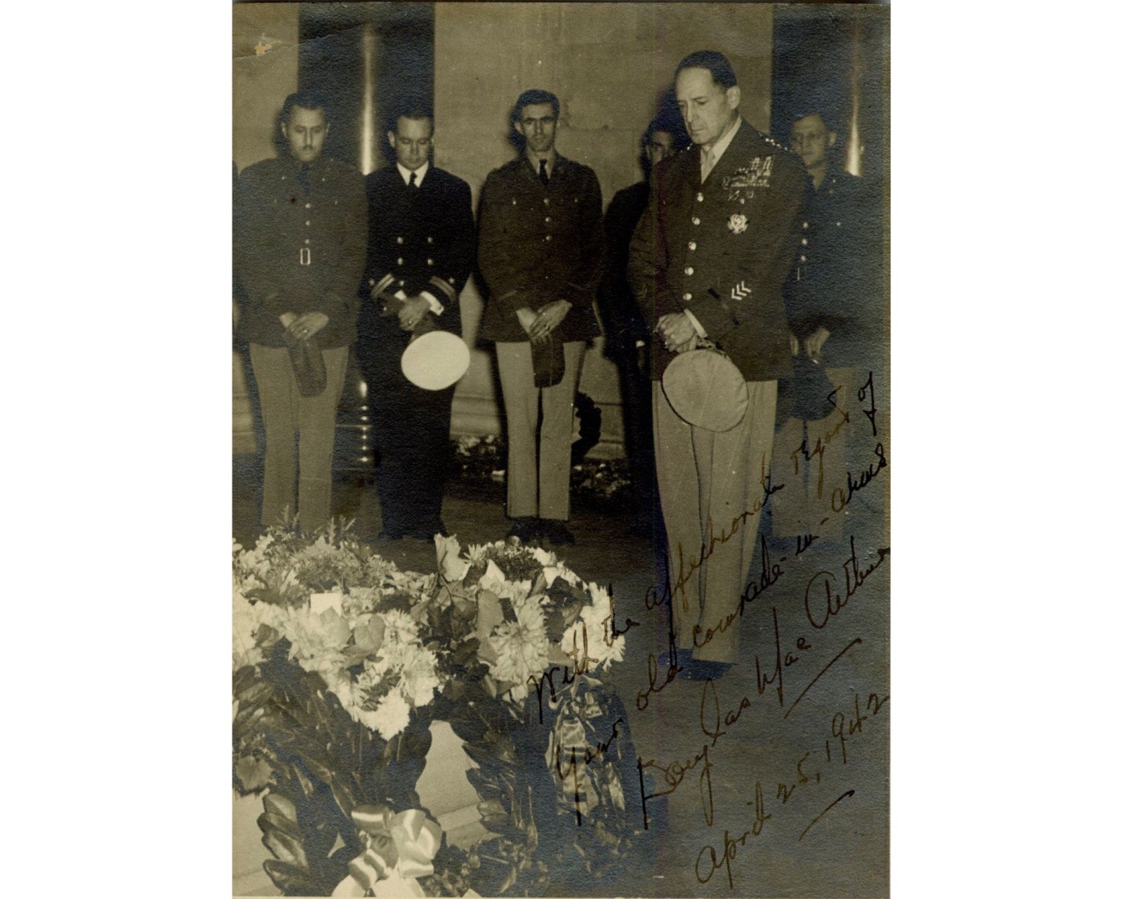 General Douglas MacArthur Signed Original Photo Honoring "Comrade in arms" PSA