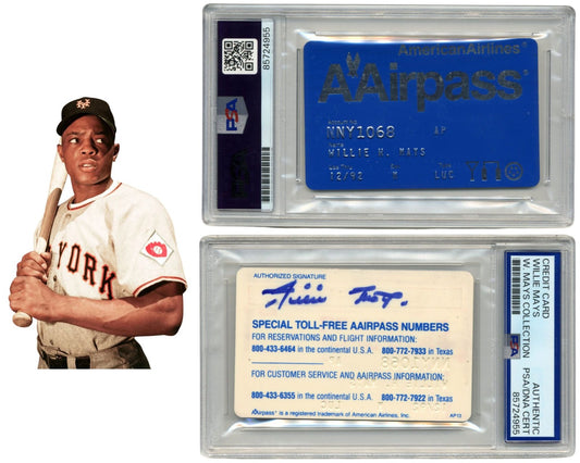 Willie Mays Owned & Signed Credit Card PSA Ex. Willie Mays Estate Collection