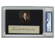 President James Monroe Signed Cut Display PSA Auto - Gorgeous, Bold Example!