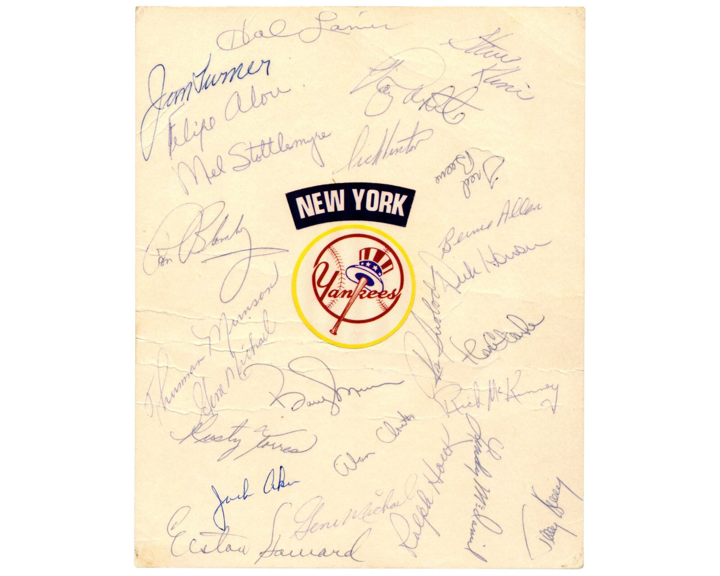 Thurman Munson, Elston Howard & 1972 Yankees Signed Placard! 25 Sigs! JSA Auto!