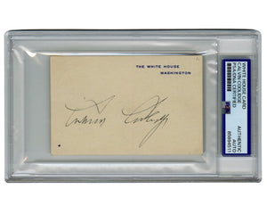President Calvin Coolidge Signed White House Card PSA Auto