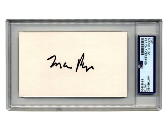 Godfather Writer MARIO PUZO Gorgeous Signed Cut PSA Auto