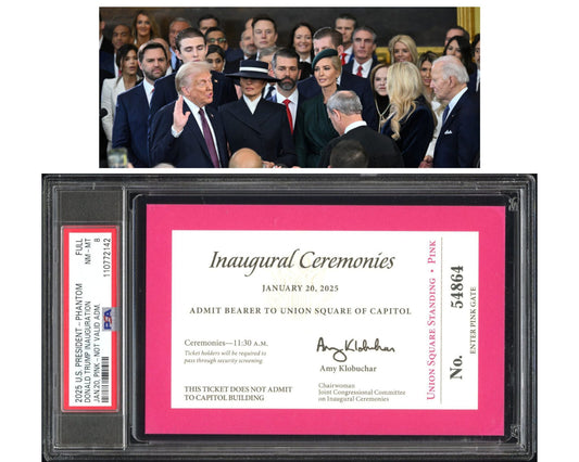 2025 President Donald Trump Inauguration Ceremony Purple Ticket PSA 8 NM-MT