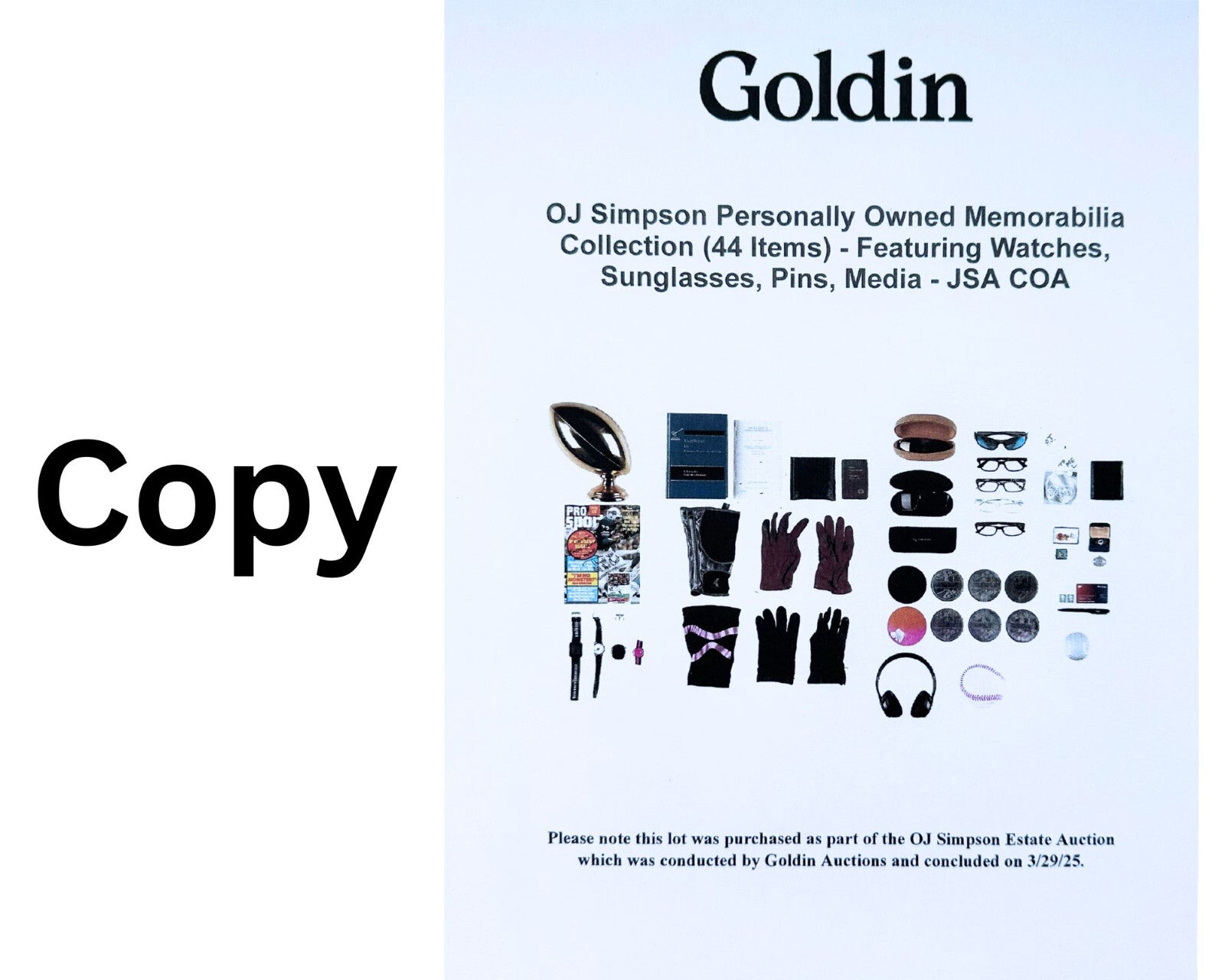 OJ Simpson Personally Owned Watch Initially Sold to Benefit Victims. Ex Goldin