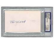 Smoky Joe Wood Signed Index Card - PSA Auto!