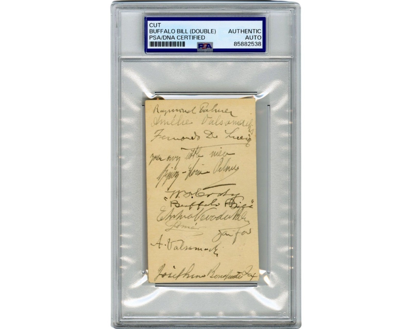 William "Buffalo Bill" Cody Twice Signed/Inscribed Card Fantastic! PSA Auto