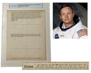 Neil Armstrong Signed Geometry Quiz from Purdue! W/ Hand Drawn Calculations! CAG