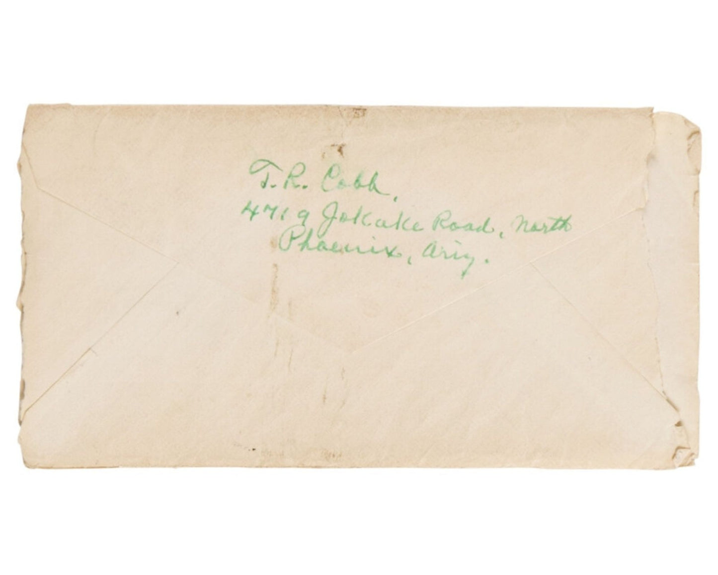 Ty Cobb Signed Envelope Addressed to North Carolina PSA & BAS (Beckett) Auto