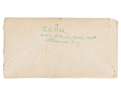 Ty Cobb Signed Envelope Addressed to North Carolina PSA & BAS (Beckett) Auto