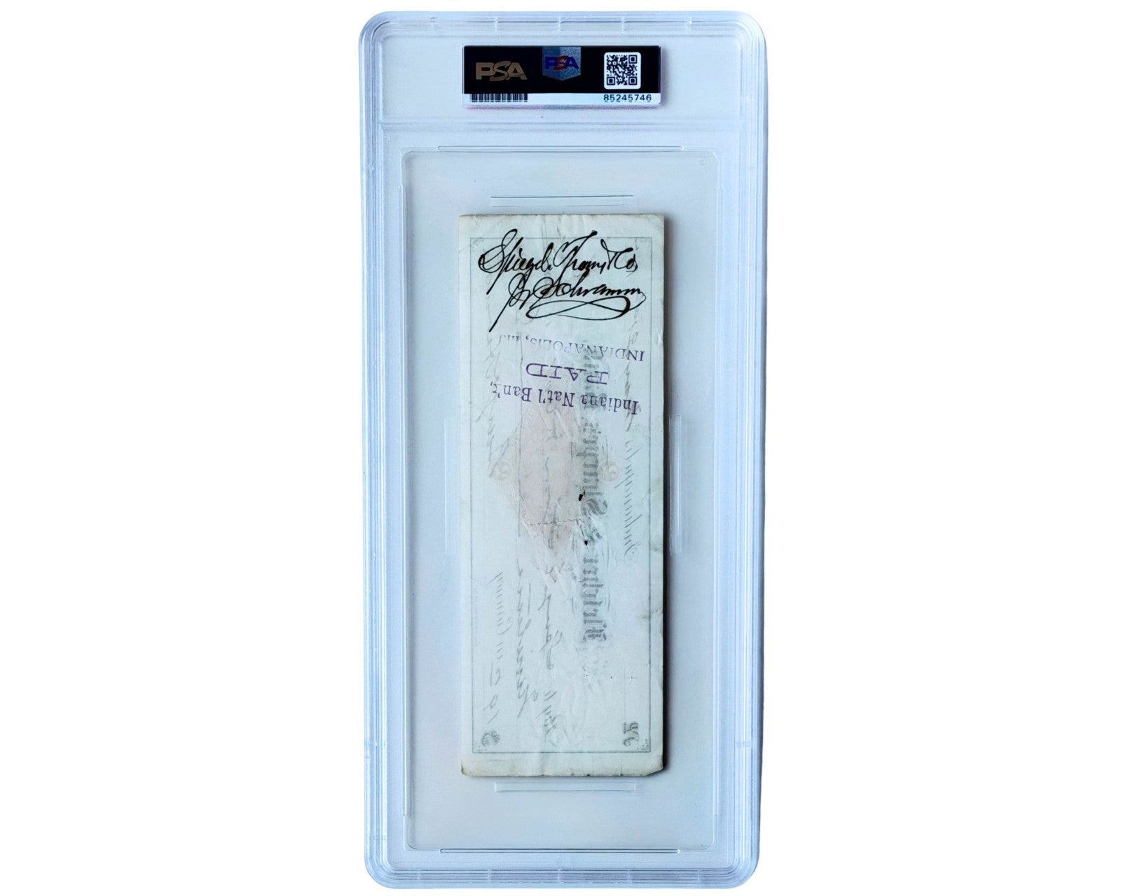 President Benjamin Harrison Signed Check PSA 8 Auto - Paying off Interest!