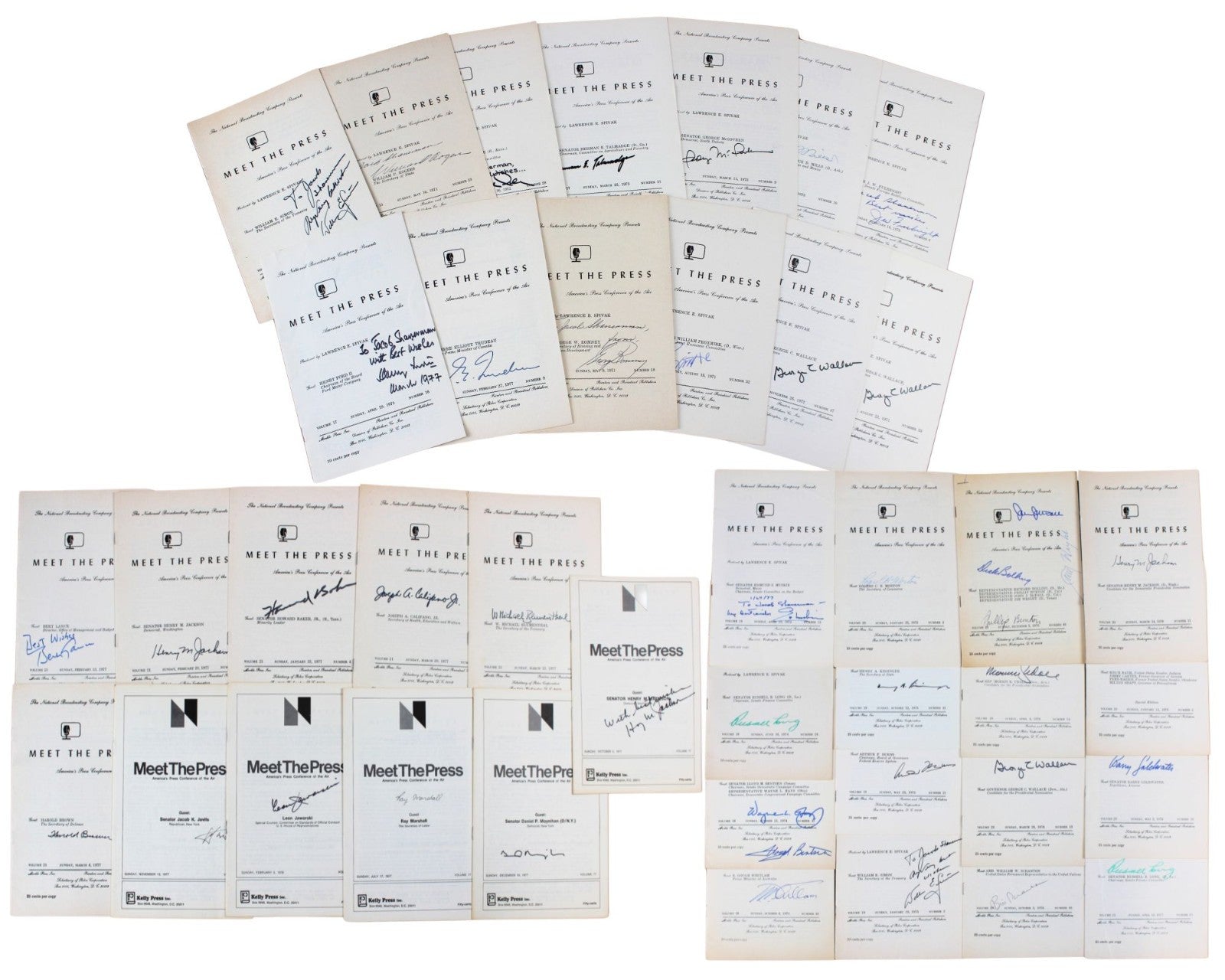 41 Meet the Press Signed Programs Kissinger Wallace Trudeau Goldwater McGovern +
