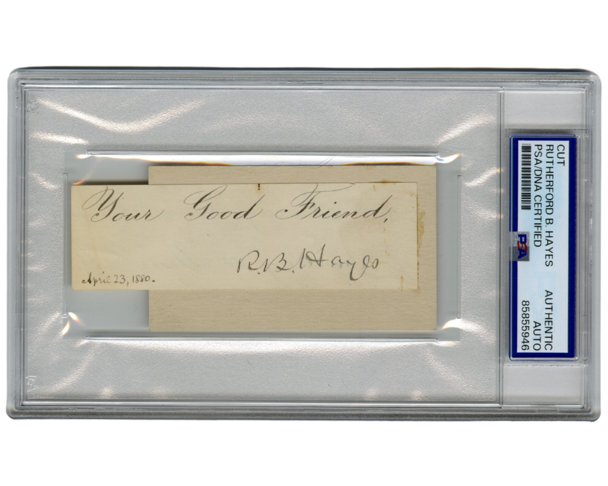 President Rutherford B. Hayes Signed Cut Document PSA Auto