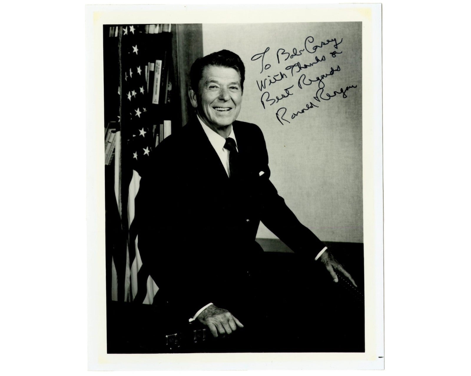 President Ronald Reagan Signed Portrait w/ Bold Signature! JSA Auto