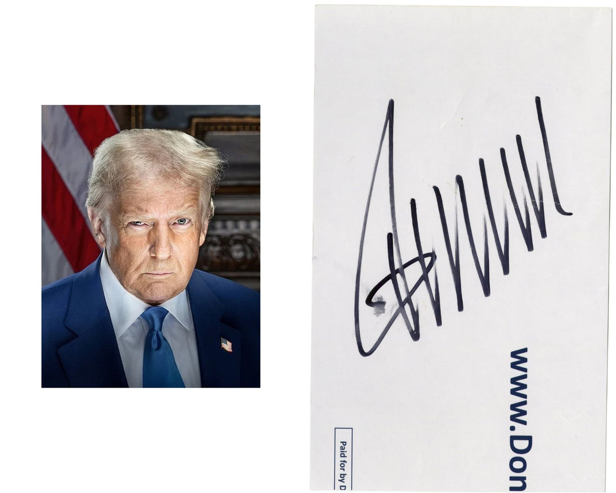 President Donald Trump Signed Cut from Rally Sign! PSA, Trump's Fingerprint?