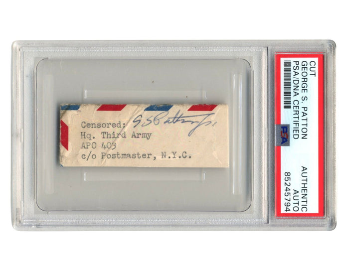 General George S. Patton Signed WWII Envelope Cut PSA Autograph – H.A.G.