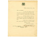 Canada Prime Minister WILFRID LAURIE Makes Wartime Refusal Signed Letter - Rare!