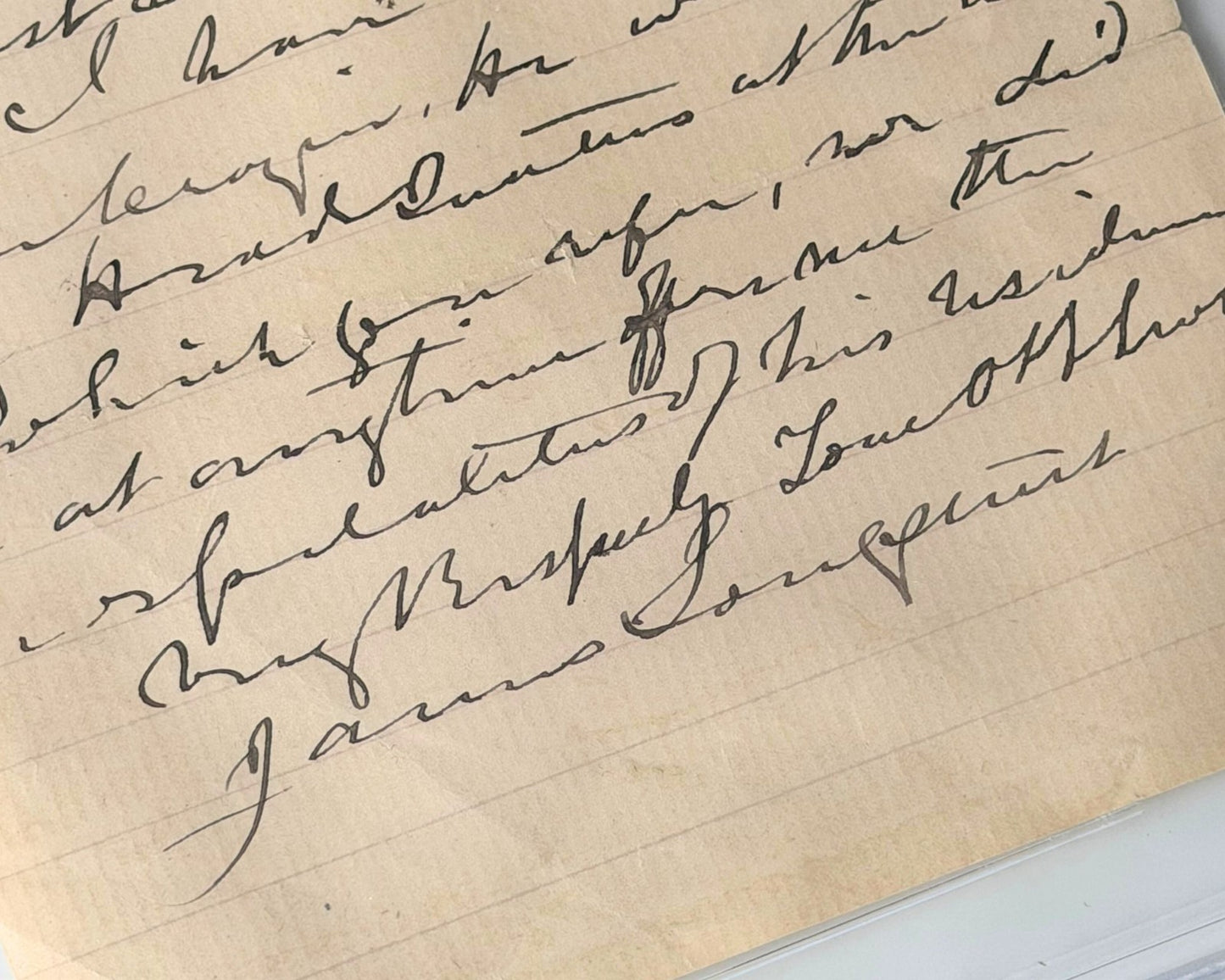 Rare Civil War Confederate General James Longstreet Signed Letter (ALS) BAS Auto