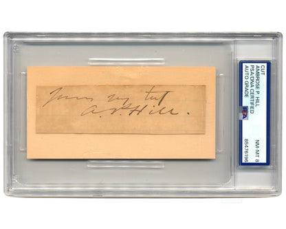 Confederate General A.P. HILL Signed Cut PSA 8 - One of Rarest Conf. Signatures