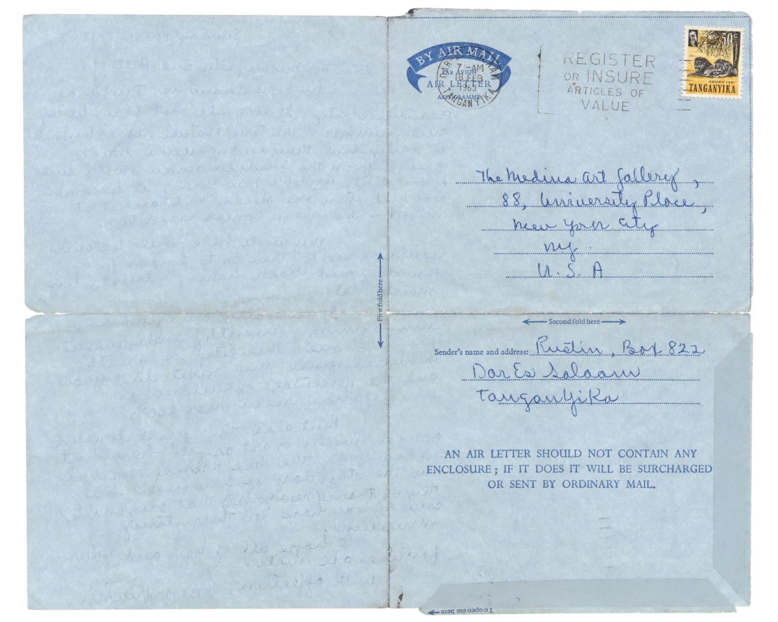 March on Washington Organizer BAYARD RUSTIN Signed Letter. Only Known Example!