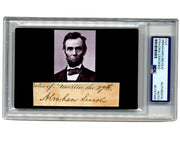 President Abraham Lincoln Gorgeous Signed Cut PSA Auto "10 Quality!"