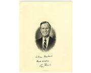 President George H.W. Bush Signed 9 x 12 Presidential Engraving PSA