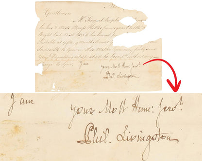 Declaration of Independence Signer Philip Livingstone Bold Signed Document BAS
