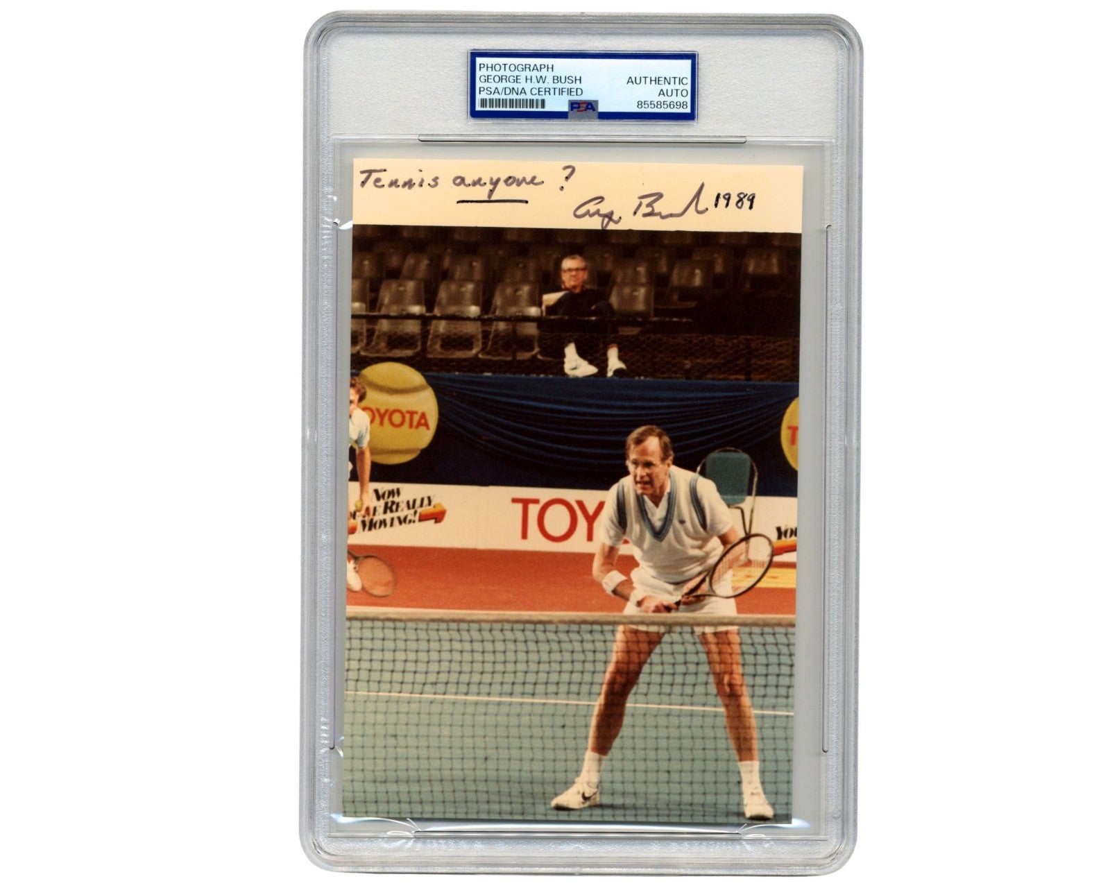President George H.W. Bush Signed Official W.H. Photograph "Tennis Anyone" PSA