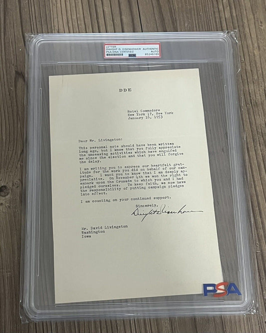 President Dwight Eisenhower Signed TLS "..right to embark upon the crusade" PSA
