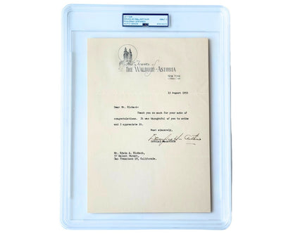 General Douglas MacArthur Signed Letter PSA Mint 9 Auto from Waldorf Astoria!
