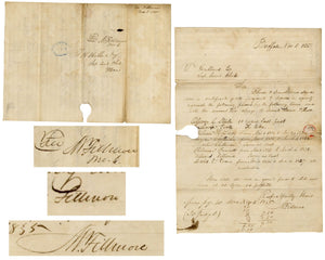 President Millard Fillmore 3x Signed Legal Letter & Free Frank! PSA Auto