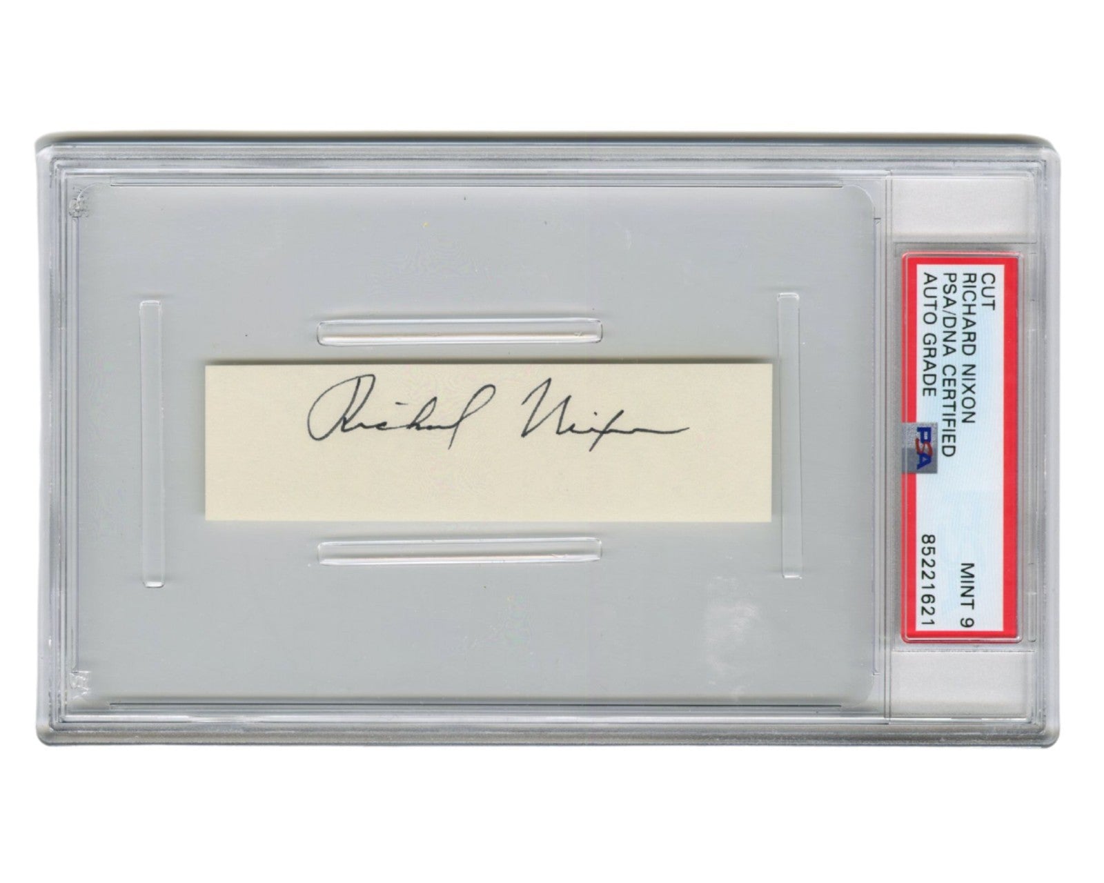 President Richard Nixon Bold Signed Cut Autograph PSA Mint 9 Auto