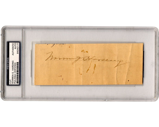 President Warren Harding Signed Cut Autograph PSA Auto - Large Signature!